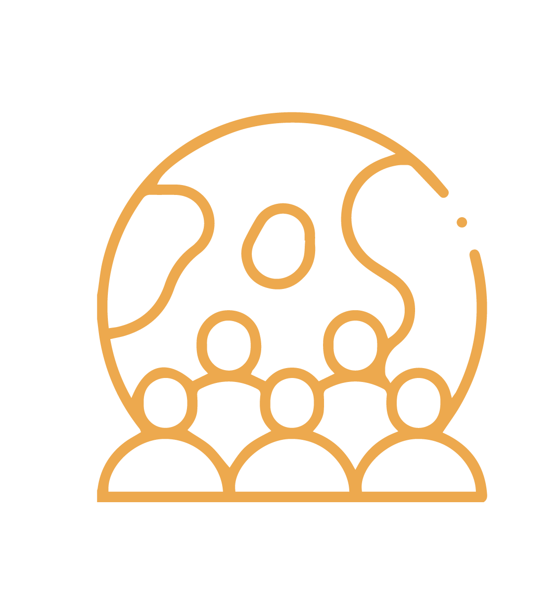 An outline of a human head filled with interconnected circles and lines, representing a network or brainstorming of ideas.